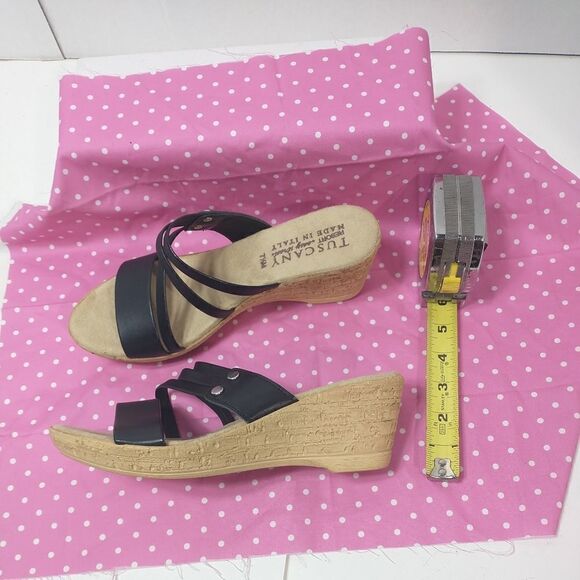 Tuscany By Easy Street Womens Allegro Black Wedge Sandals Size 7.5M - Picture 8 of 9